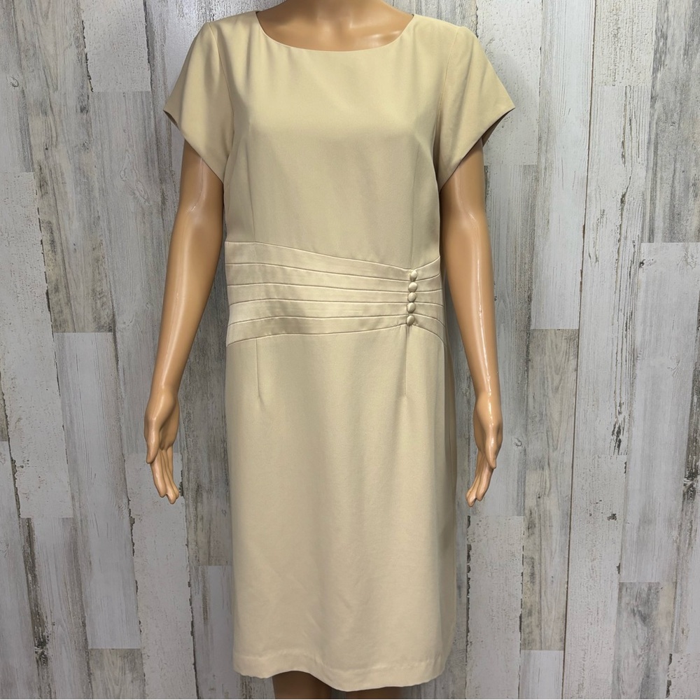 Amanda Smith Plus Size Satin Trimmed Sheath Dress